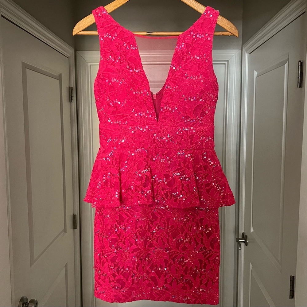 Hailey Logan by Adrianna Papell Pink Mini Dress Size:3